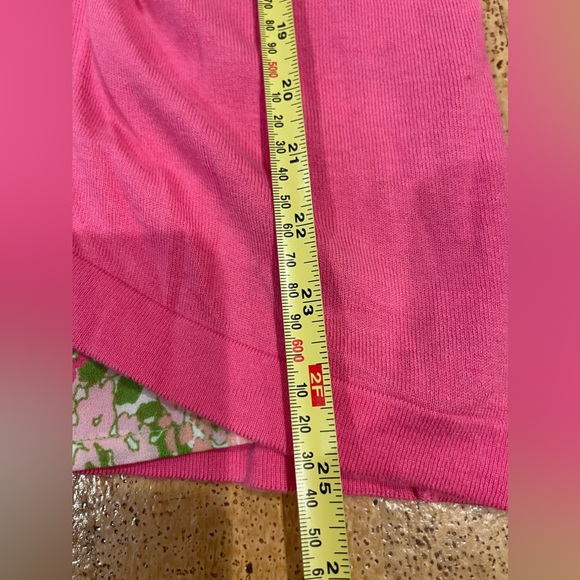 Think Spring ! August Silk Cardigan Attached Shell Floral Pink Green Size L - Picture 12 of 14